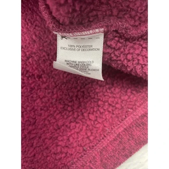 Koppen Hoodie Pullover Sherpa Sweater Fleece Marled Raspberry Womens XL Warm EUC - Picture 5 of 11